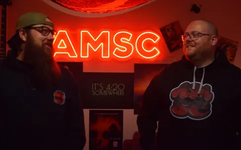 Ash and Sean in the studio